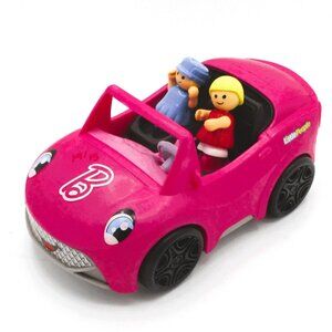Fisher-Price Little People Barbie Glitter Pink Convertible Car with 2 Figures